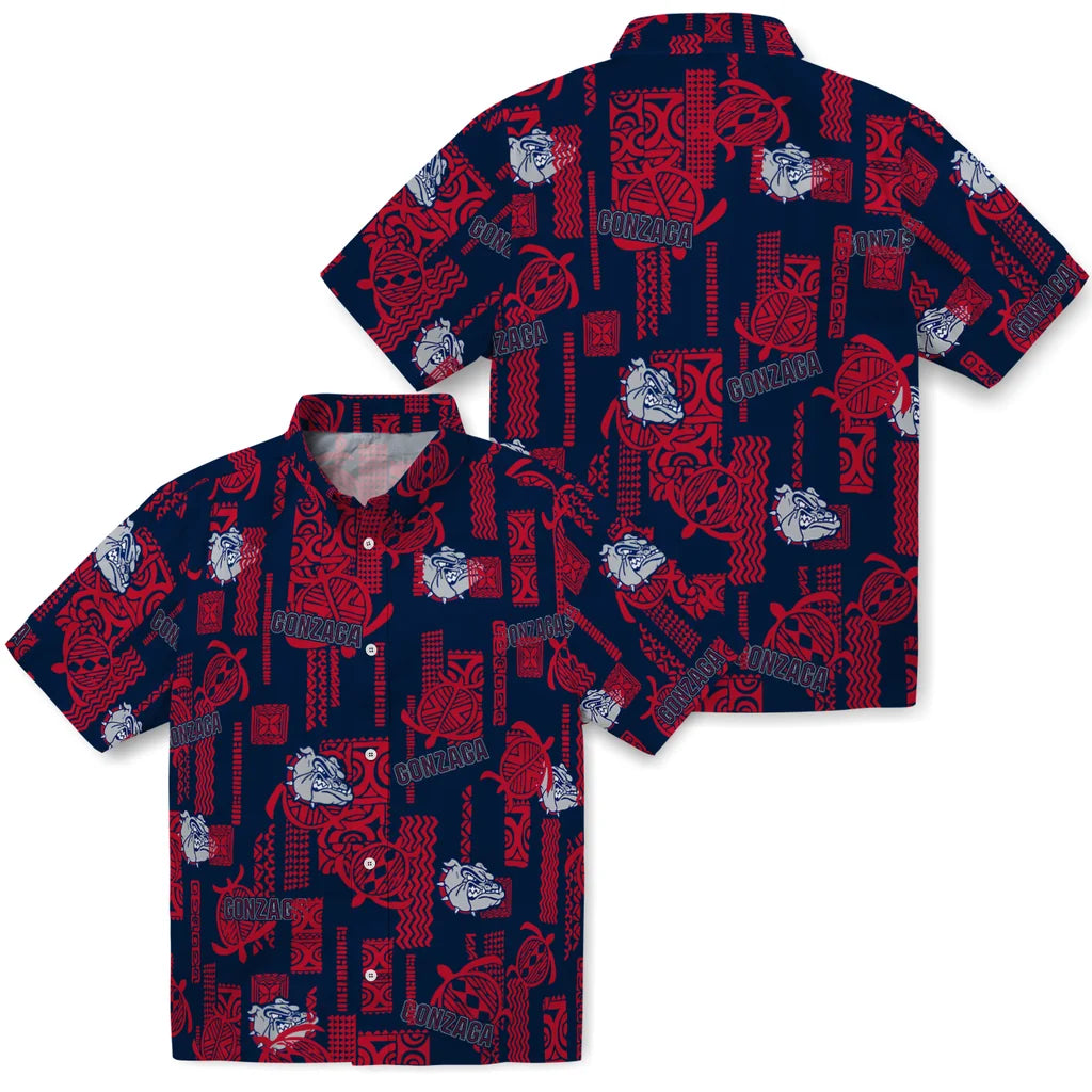 Gonzaga Bulldogs Hawaiian Shirt - Turtle Lines | Hula Hawaiian Shirts