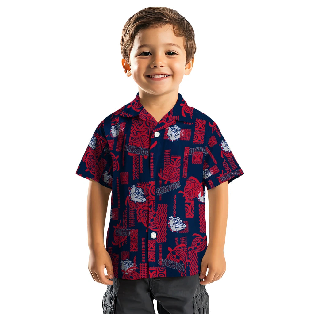 Gonzaga Bulldogs Hawaiian Shirt - Turtle Lines | Hula Hawaiian Shirts