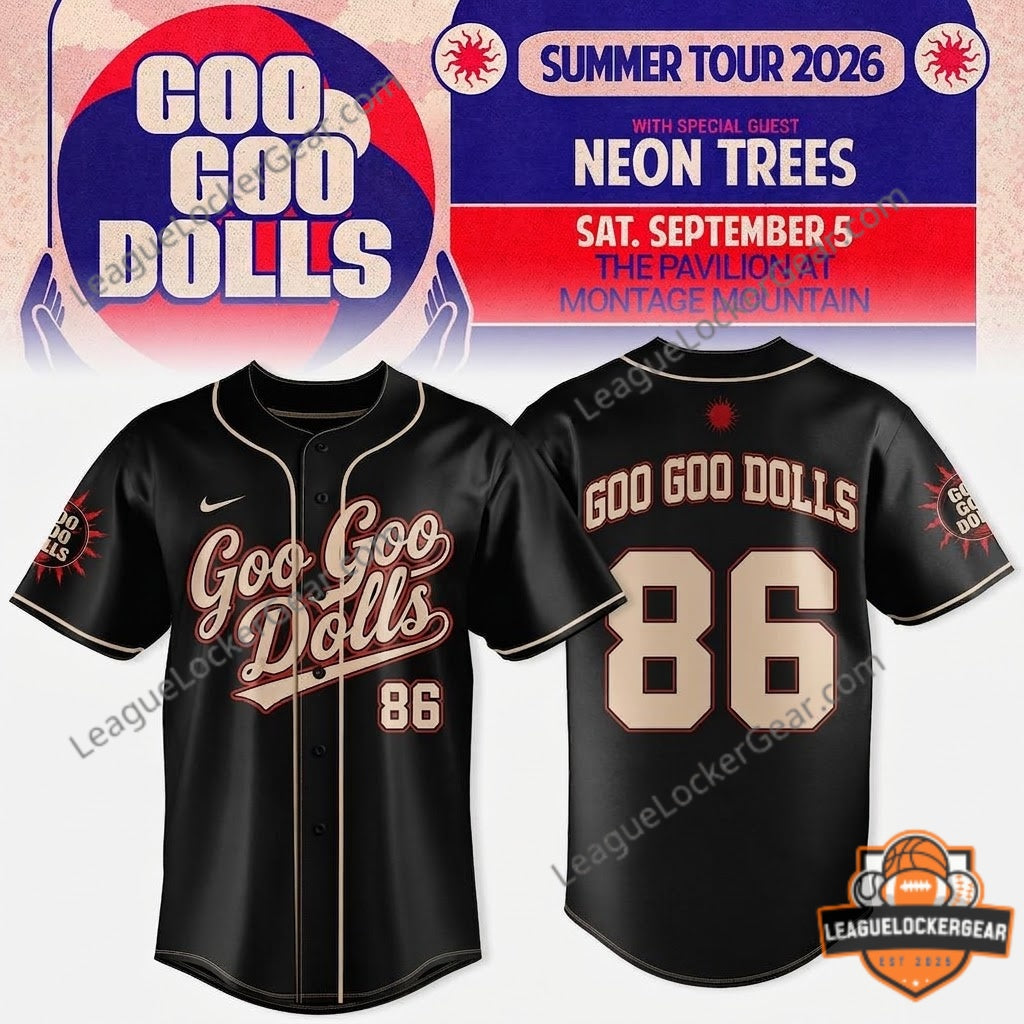 Goo Goo Dolls Summer Tour 2026 Neon Trees Baseball Jersey - LeagueLockerGear