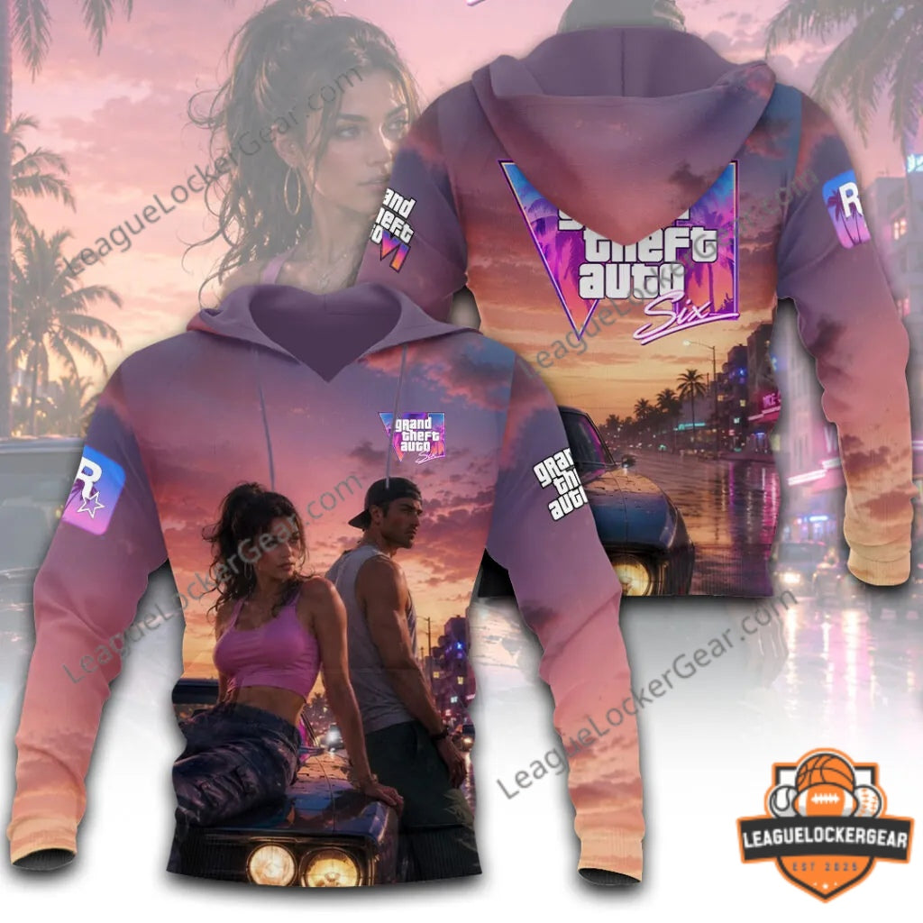 Grand Theft Auto VI Vice City 3D T-Shirt - LeagueLockerGear