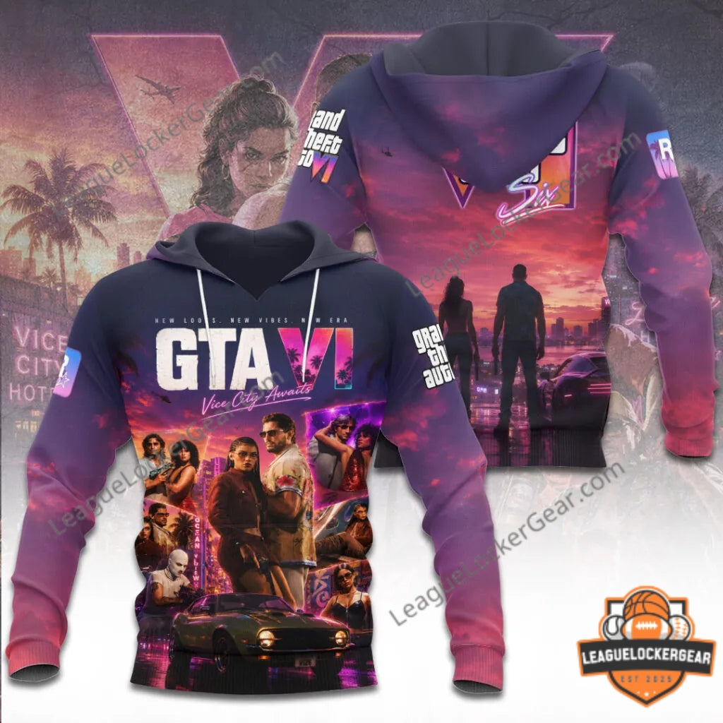 Grand Theft Auto VI Vice City Awaits New Era T-Shirt - LeagueLockerGear