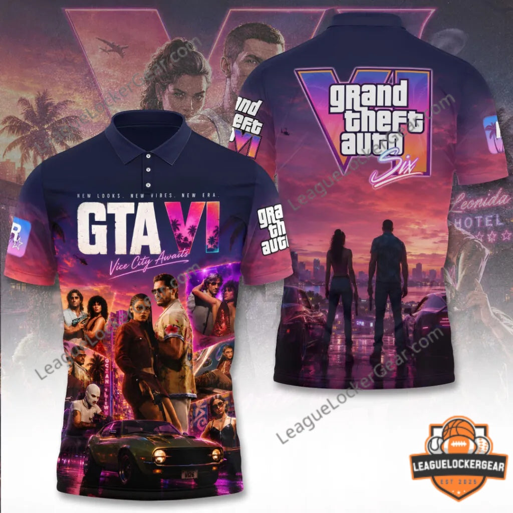 Grand Theft Auto VI Vice City Awaits New Era T-Shirt - LeagueLockerGear