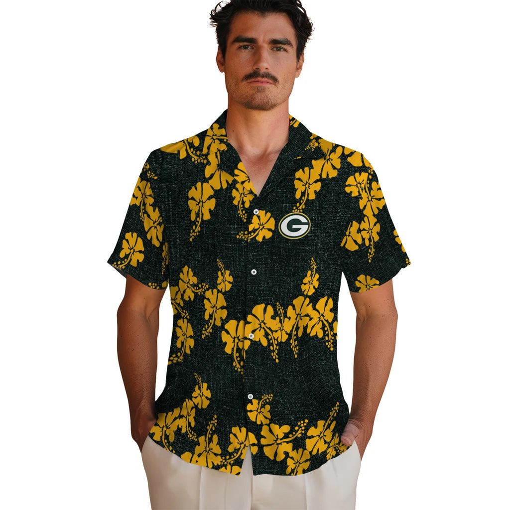 Green Bay Packers Hawaiian Shirt - 50th State Flower | Hula Hawaiian Shirts