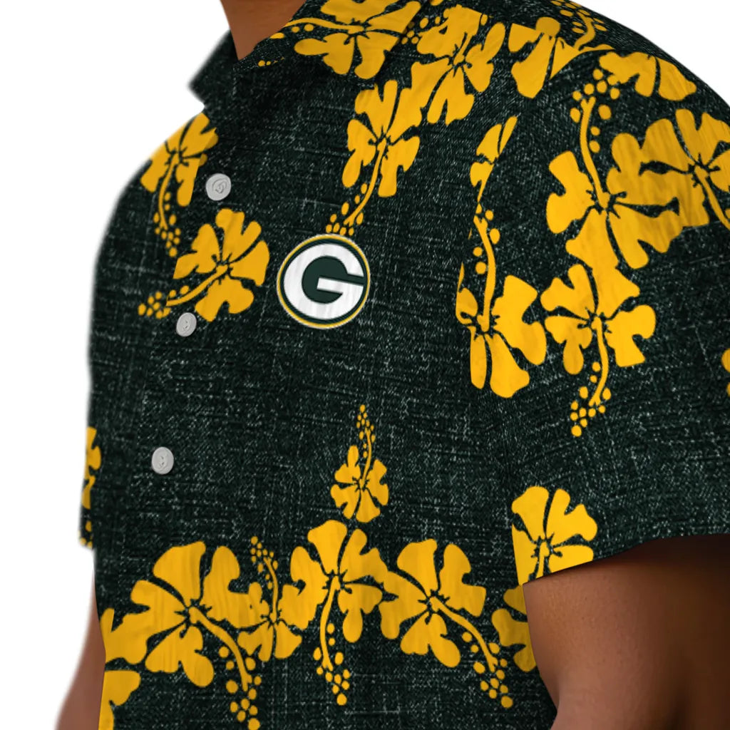 Green Bay Packers Hawaiian Shirt - 50th State Flower | Hula Hawaiian Shirts