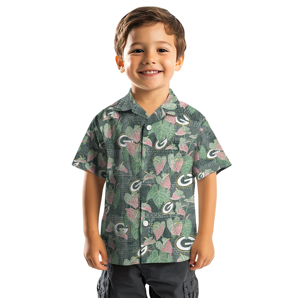 Green Bay Packers Hawaiian Shirt - Anthurium Overlay | Hula Hawaiian Shirts
