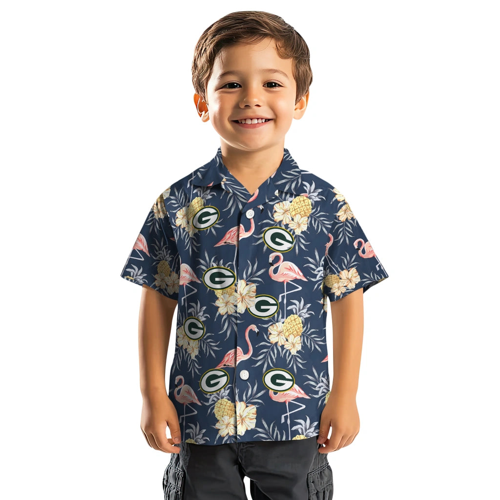 Green Bay Packers Hawaiian Shirt - Flamingo Hibiscus | Hula Hawaiian Shirts