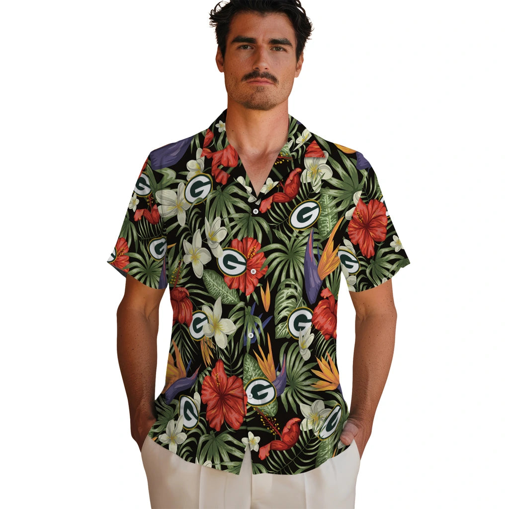 Green Bay Packers Hawaiian Shirt - Hawaii Floral Hibiscus | Hula Hawaiian Shirts