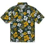 Green Bay Packers Hawaiian Shirt - Hibiscus Flower Design | Hula Hawaiian Shirts