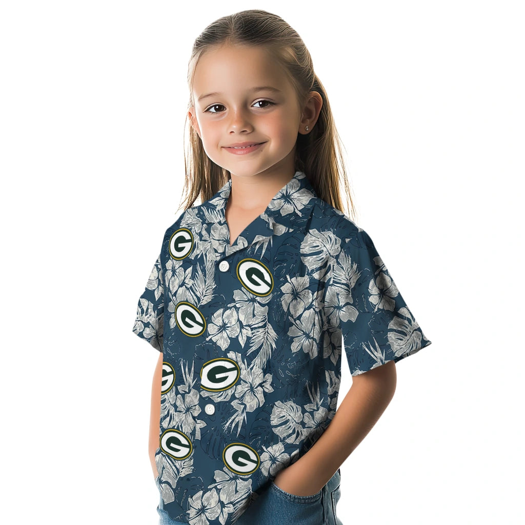Green Bay Packers Hawaiian Shirt - Hibiscus Flowers | Hula Hawaiian Shirts