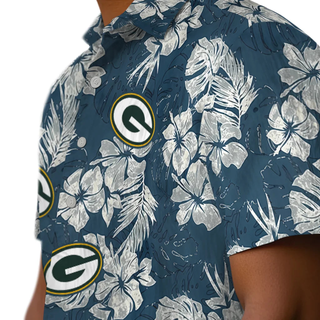 Green Bay Packers Hawaiian Shirt - Hibiscus Flowers | Hula Hawaiian Shirts