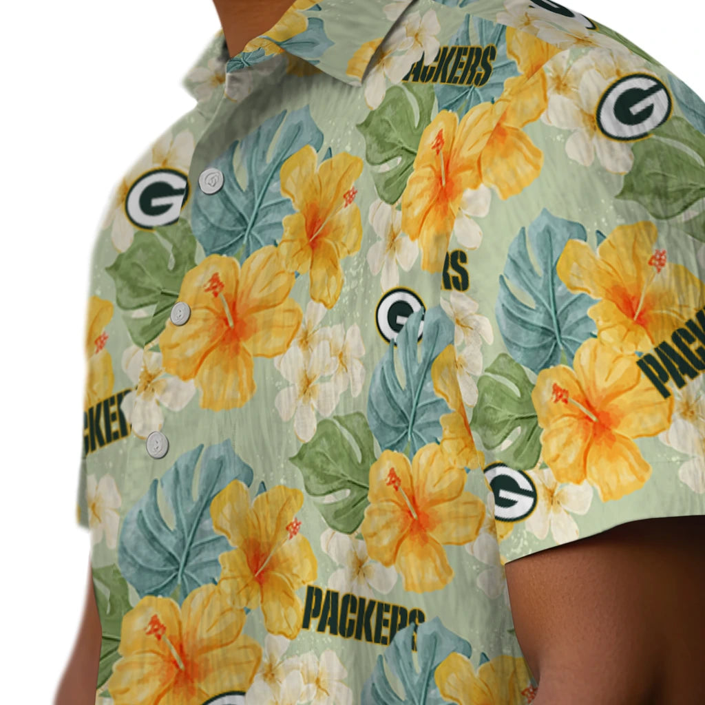 Green Bay Packers Hawaiian Shirt - Hibiscus Mood | Hula Hawaiian Shirts
