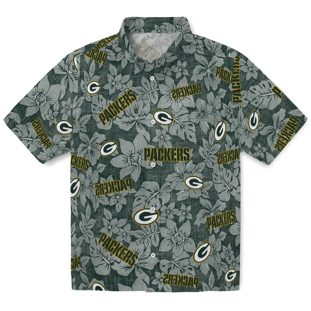 Green Bay Packers Hawaiian Shirt - Hibiscus Oasis | Hula Hawaiian Shirts