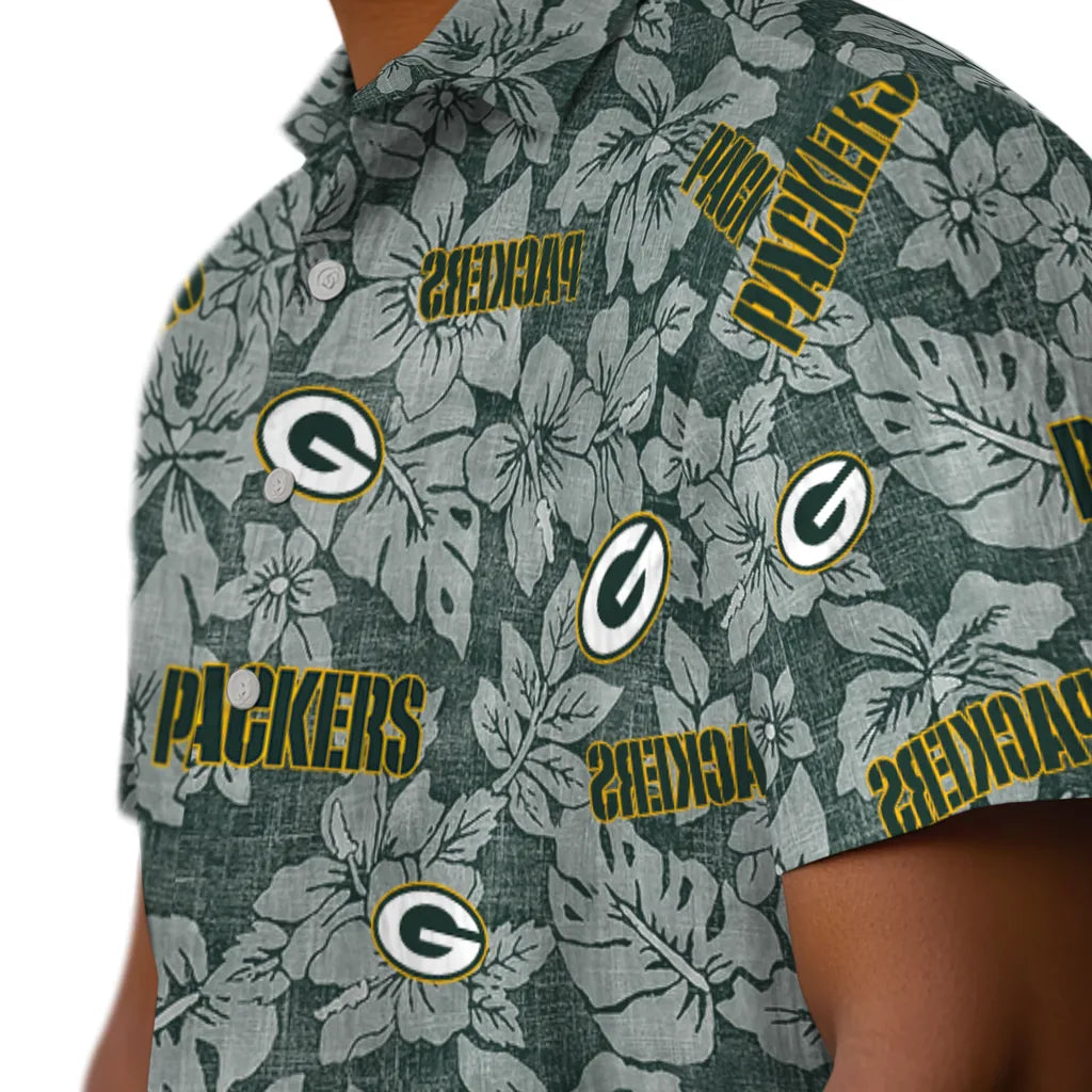 Green Bay Packers Hawaiian Shirt - Hibiscus Oasis | Hula Hawaiian Shirts