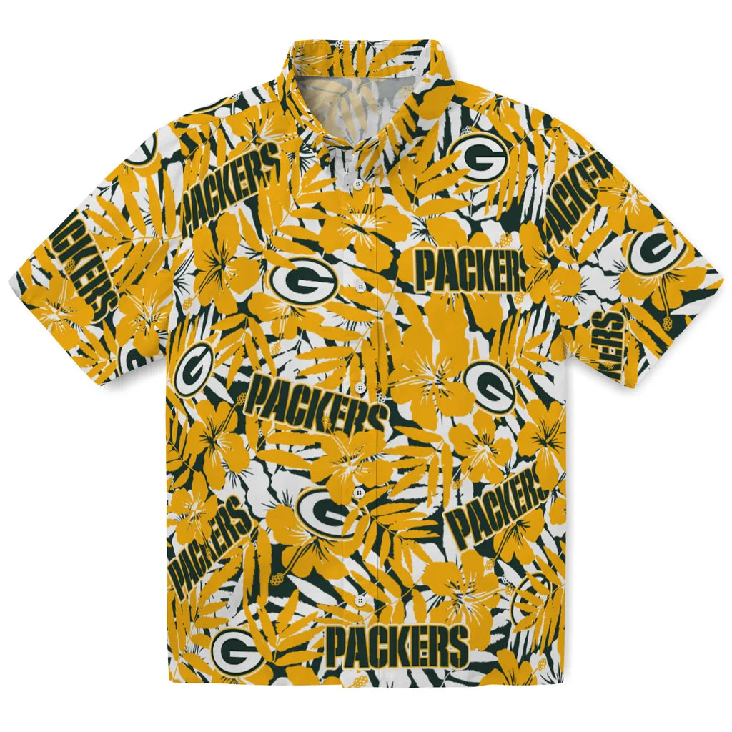 Green Bay Packers Hawaiian Shirt - Hibiscus Overlay | Hula Hawaiian Shirts