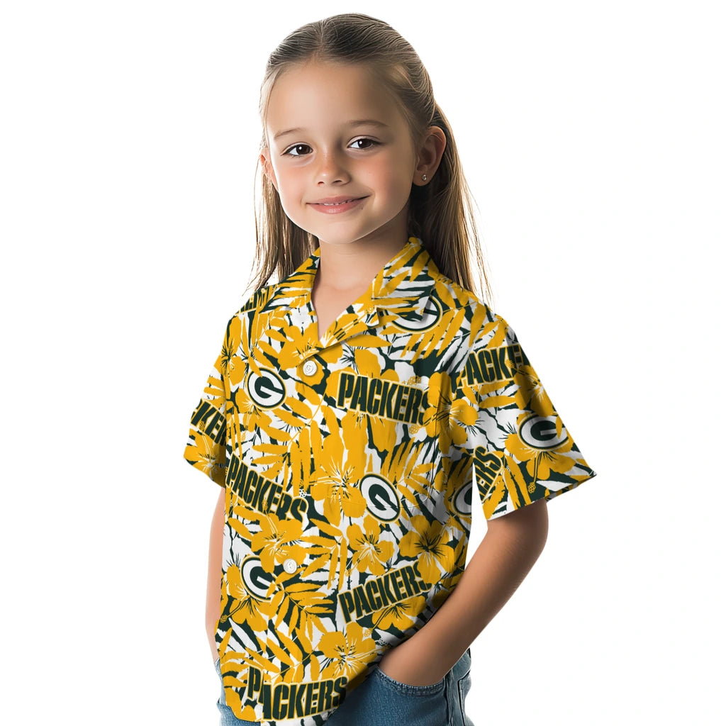 Green Bay Packers Hawaiian Shirt - Hibiscus Overlay | Hula Hawaiian Shirts