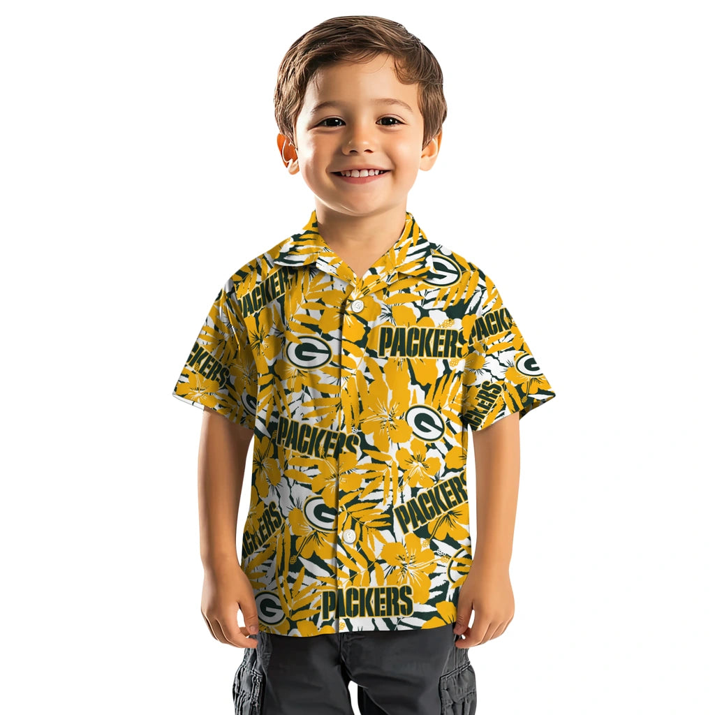 Green Bay Packers Hawaiian Shirt - Hibiscus Overlay | Hula Hawaiian Shirts
