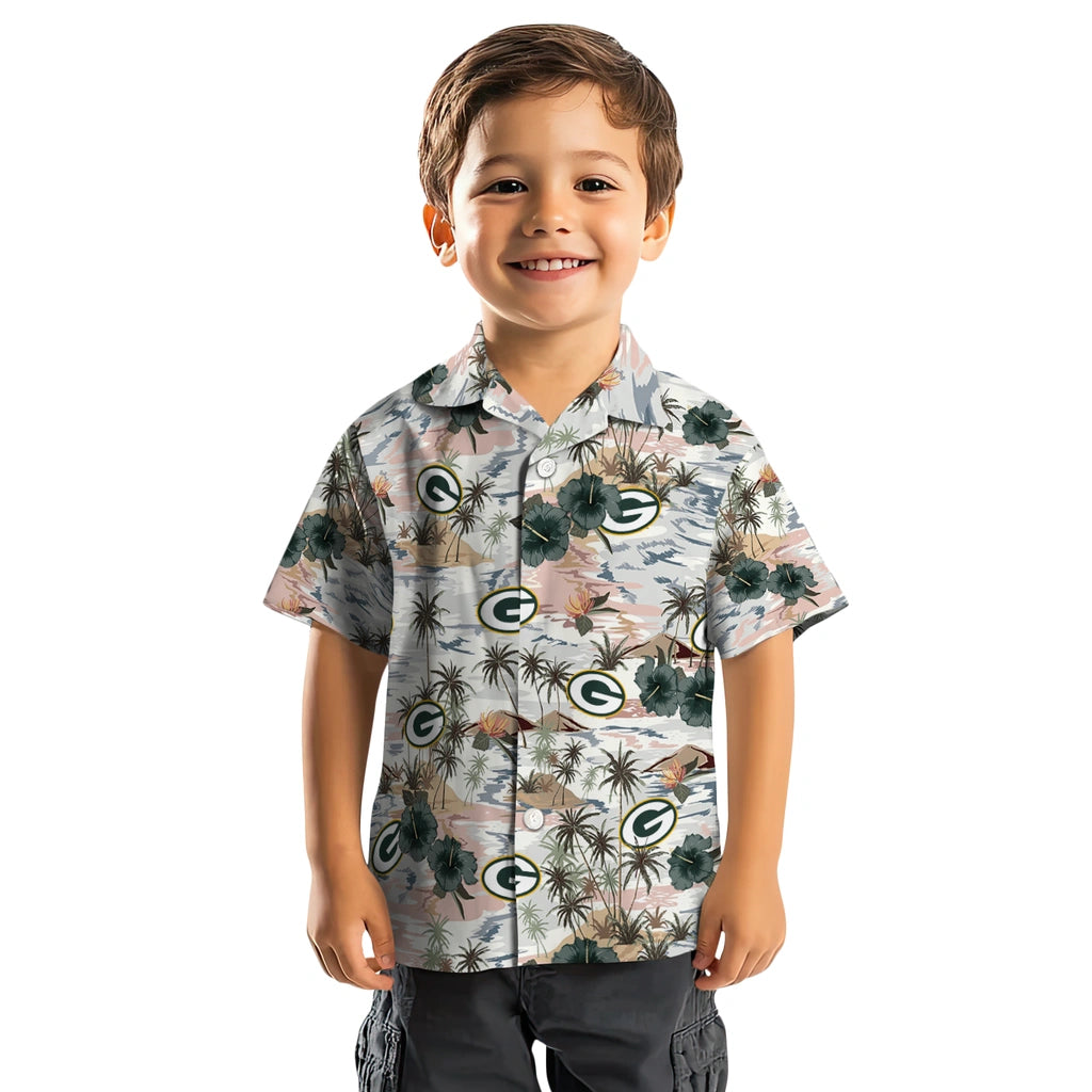 Green Bay Packers Hawaiian Shirt - Hibiscus Seaside | Hula Hawaiian Shirts