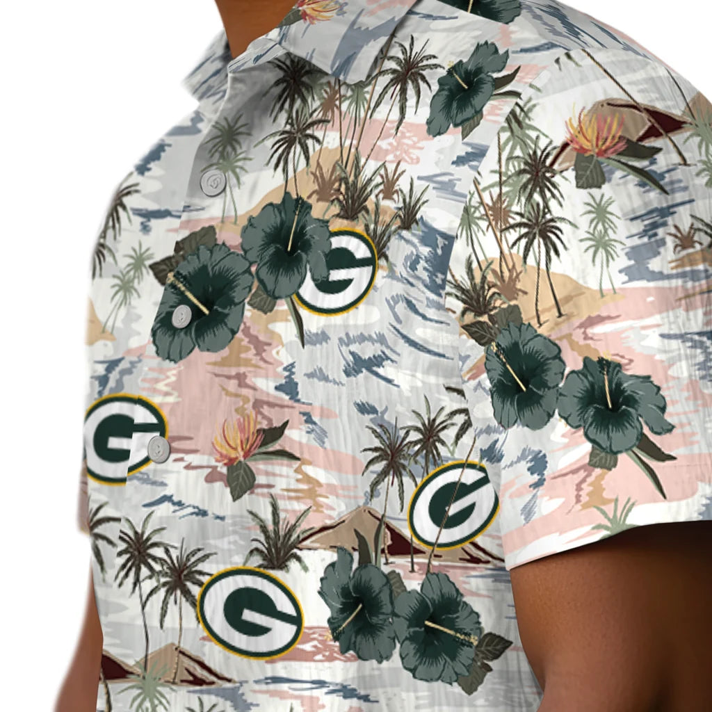 Green Bay Packers Hawaiian Shirt - Hibiscus Seaside | Hula Hawaiian Shirts