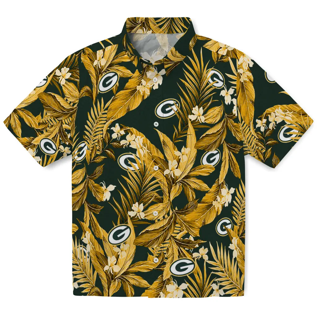 Green Bay Packers Hawaiian Shirt - Palm Leaves | Hula Hawaiian Shirts