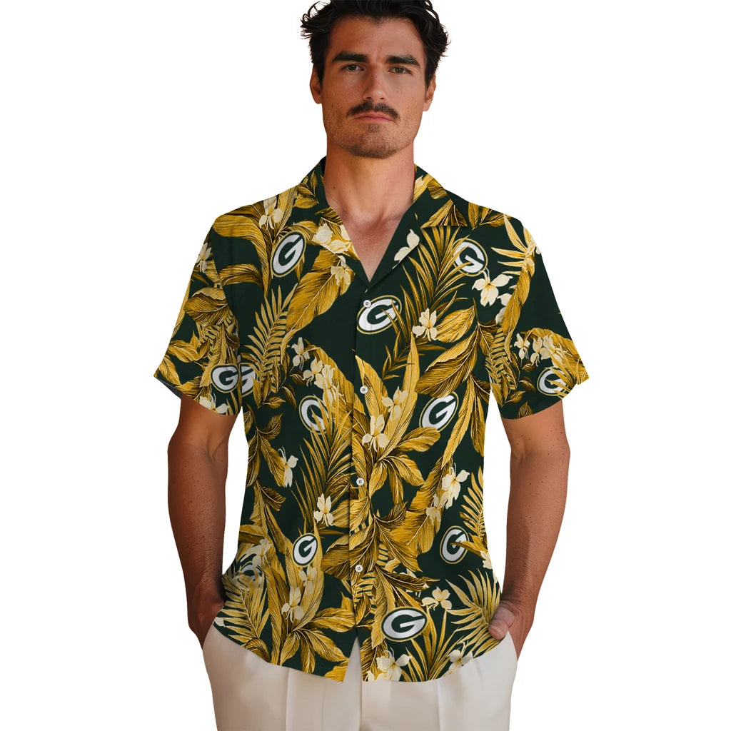 Green Bay Packers Hawaiian Shirt - Palm Leaves | Hula Hawaiian Shirts