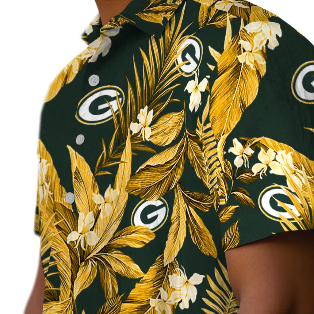 Green Bay Packers Hawaiian Shirt - Palm Leaves | Hula Hawaiian Shirts