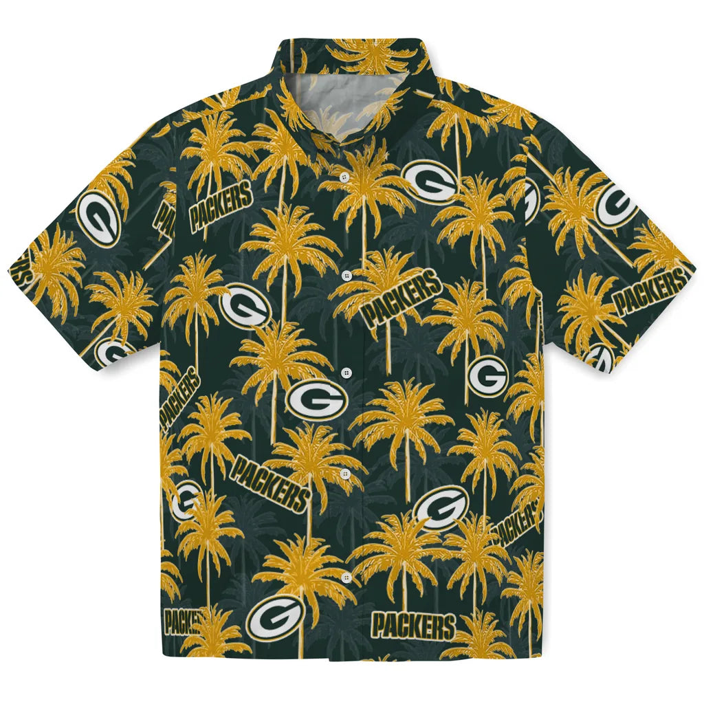 Green Bay Packers Hawaiian Shirt - Palm Tree Motif | Hula Hawaiian Shirts