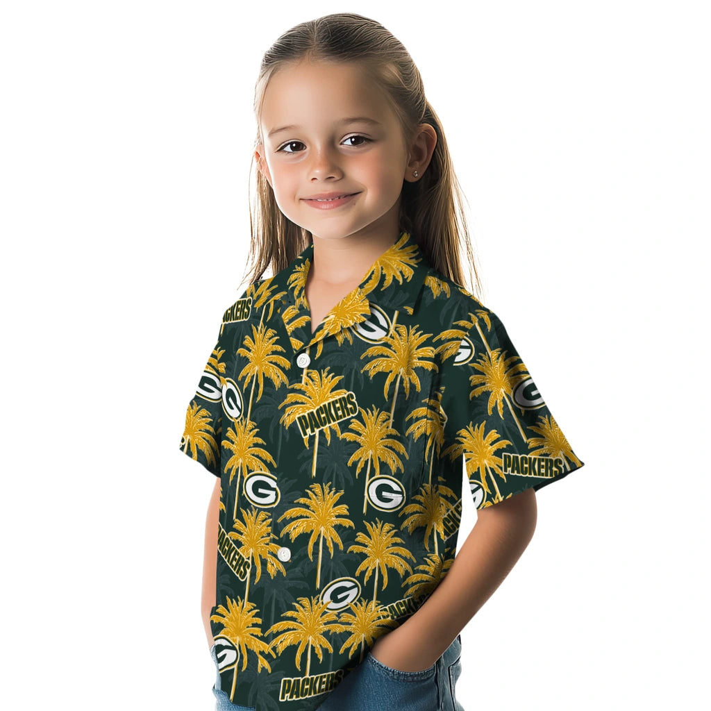 Green Bay Packers Hawaiian Shirt - Palm Tree Motif | Hula Hawaiian Shirts