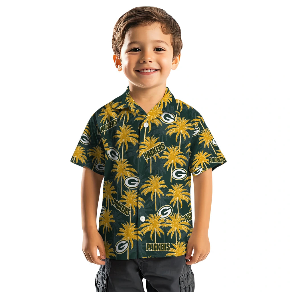 Green Bay Packers Hawaiian Shirt - Palm Tree Motif | Hula Hawaiian Shirts