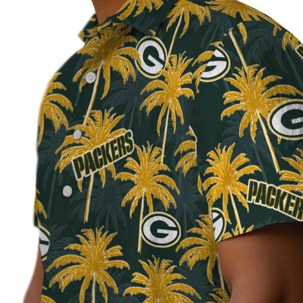 Green Bay Packers Hawaiian Shirt - Palm Tree Motif | Hula Hawaiian Shirts