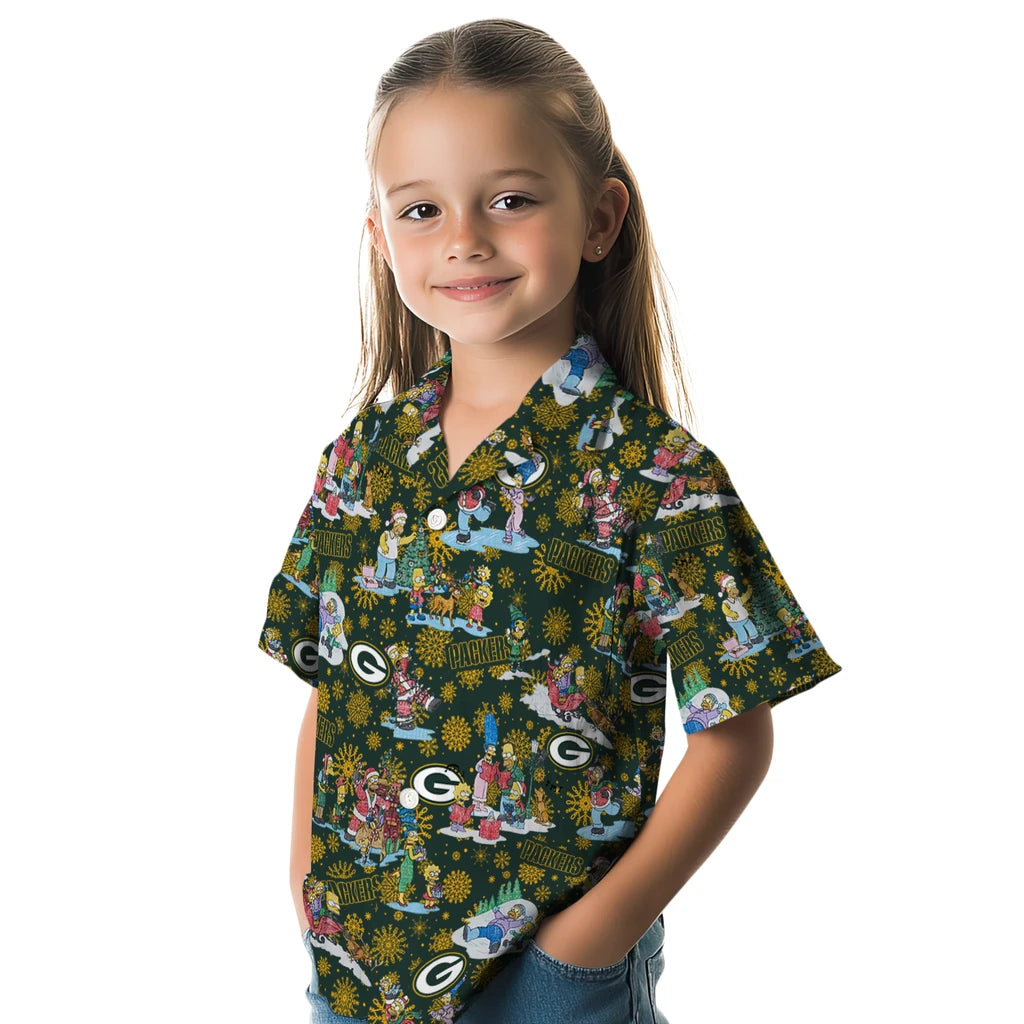 Green Bay Packers Hawaiian Shirt - Simpsons Christmas | Hula Hawaiian Shirts