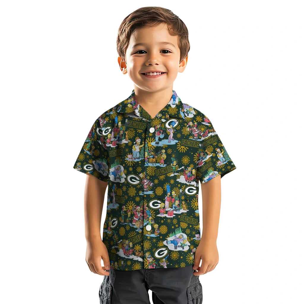 Green Bay Packers Hawaiian Shirt - Simpsons Christmas | Hula Hawaiian Shirts