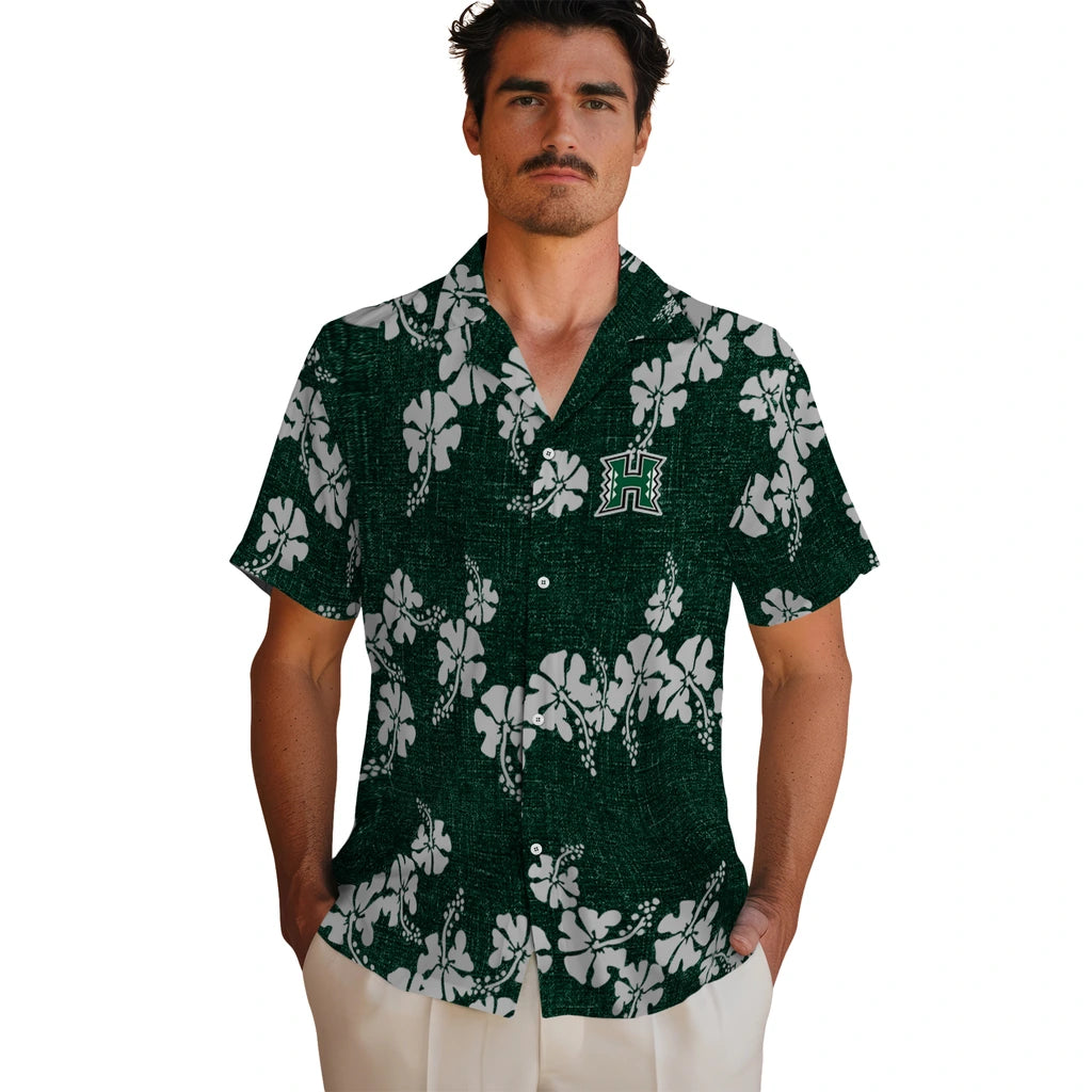 Hawaii Rainbow Warriors Hawaiian Shirt - 50th State Flower | Hula Hawaiian Shirts