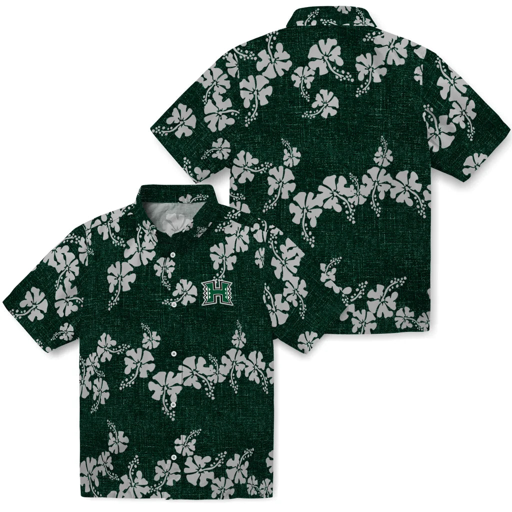 Hawaii Rainbow Warriors Hawaiian Shirt - 50th State Flower | Hula Hawaiian Shirts