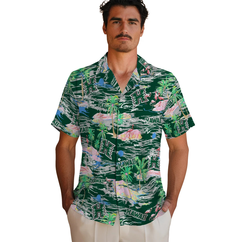 Hawaii Rainbow Warriors Hawaiian Shirt - Hawaii Island | Hula Hawaiian Shirts
