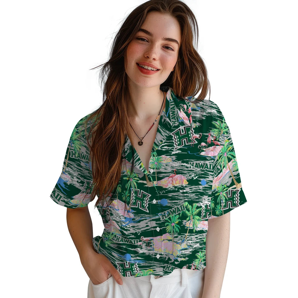 Hawaii Rainbow Warriors Hawaiian Shirt - Hawaii Island | Hula Hawaiian Shirts