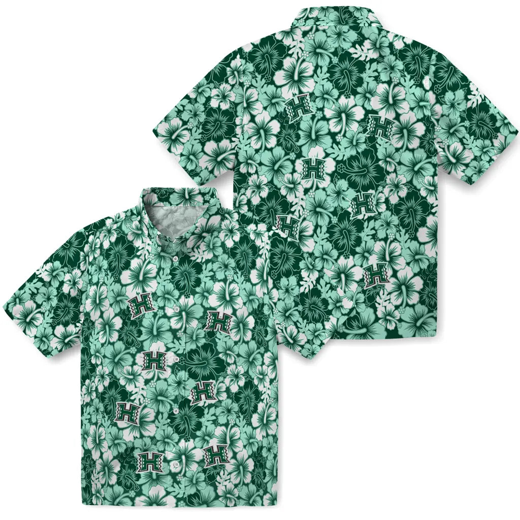 Hawaii Rainbow Warriors Hawaiian Shirt - Hibiscus Blooms | Hula Hawaiian Shirts