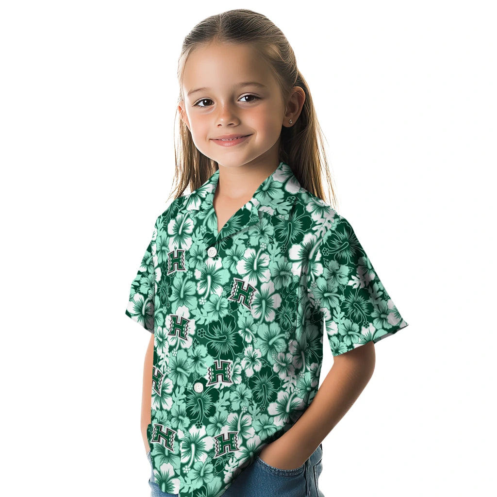 Hawaii Rainbow Warriors Hawaiian Shirt - Hibiscus Blooms | Hula Hawaiian Shirts