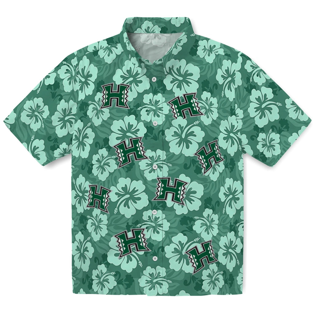 Hawaii Rainbow Warriors Hawaiian Shirt - Hibiscus Cluster | Hula Hawaiian Shirts