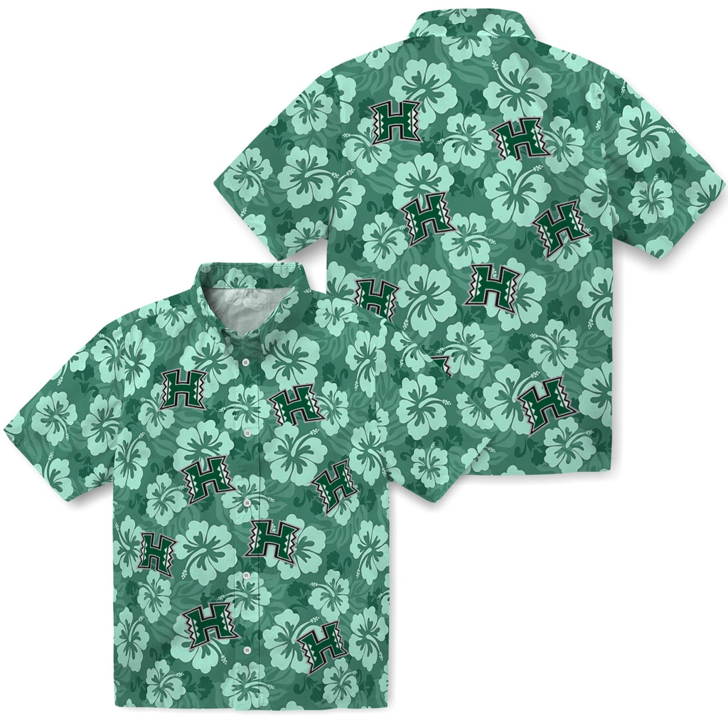 Hawaii Rainbow Warriors Hawaiian Shirt - Hibiscus Cluster | Hula Hawaiian Shirts