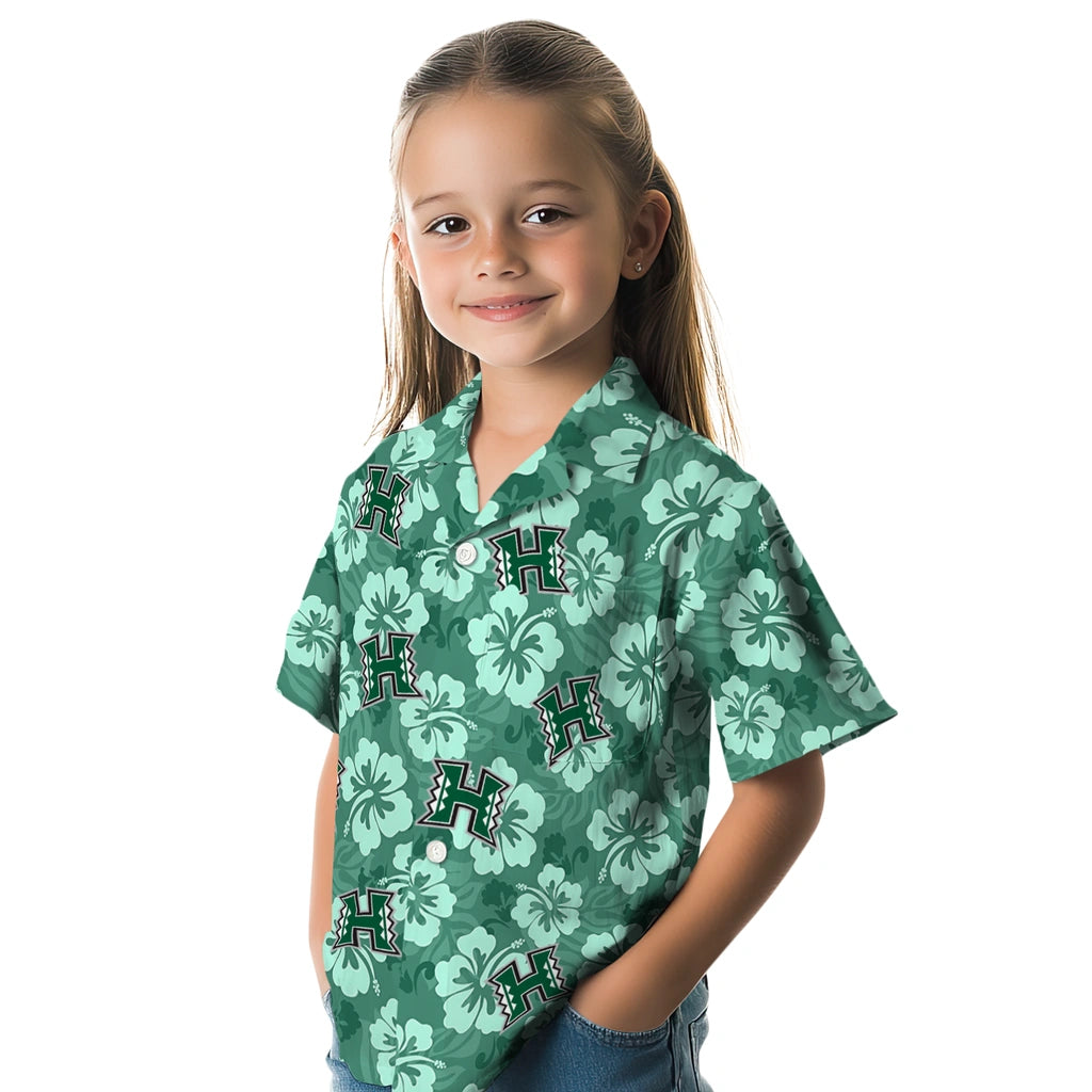 Hawaii Rainbow Warriors Hawaiian Shirt - Hibiscus Cluster | Hula Hawaiian Shirts