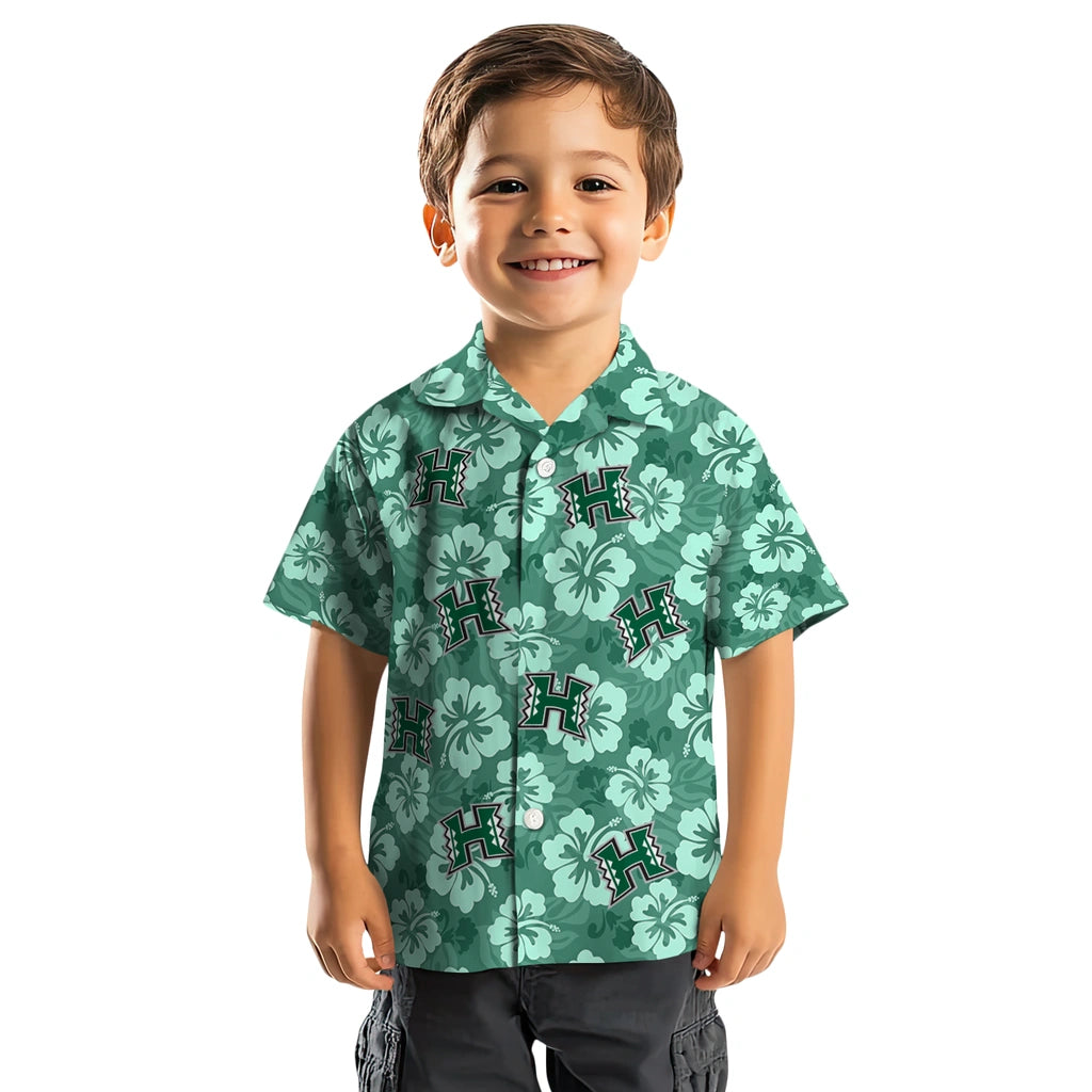 Hawaii Rainbow Warriors Hawaiian Shirt - Hibiscus Cluster | Hula Hawaiian Shirts