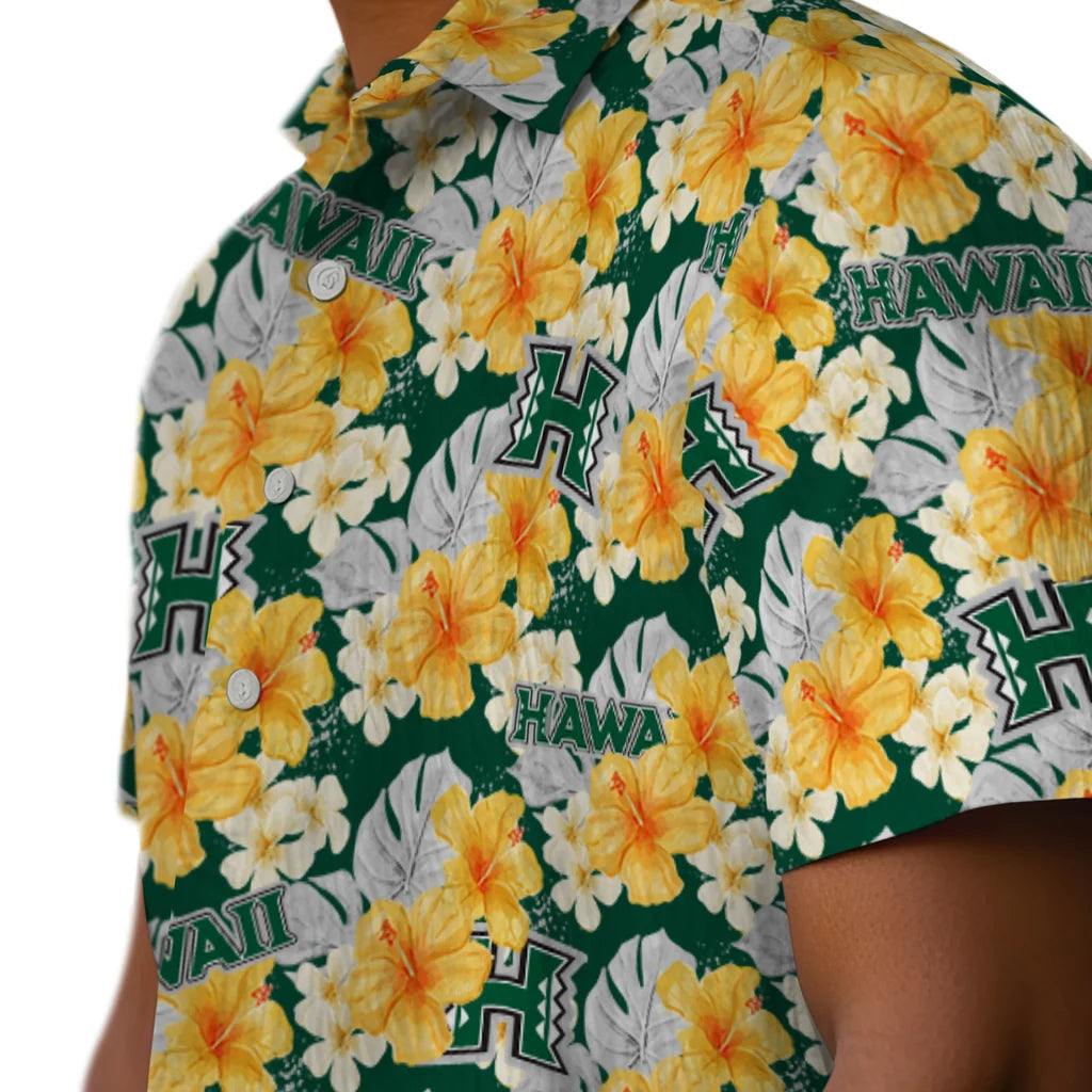 Hawaii Rainbow Warriors Hawaiian Shirt - Hibiscus Tropics | Hula Hawaiian Shirts