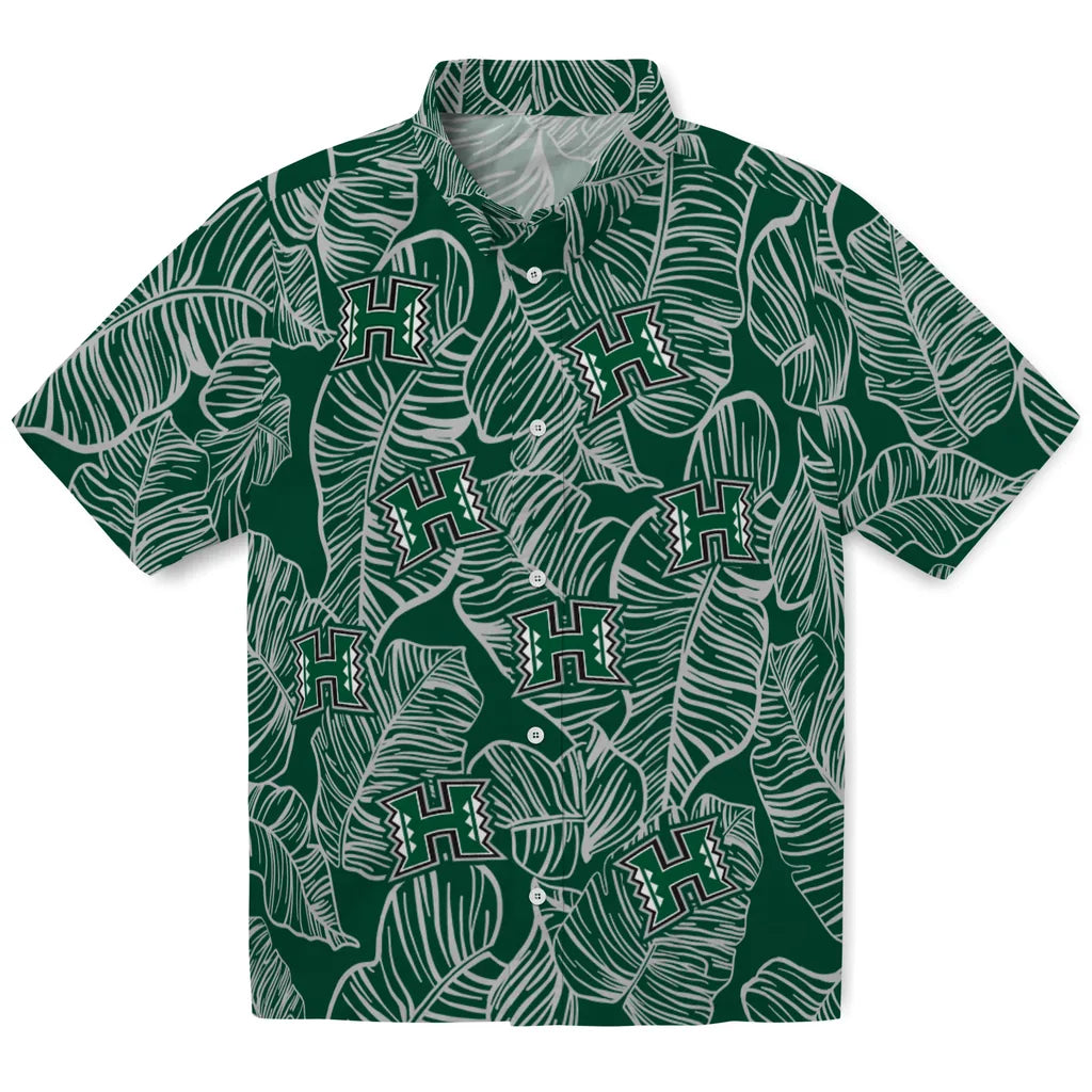 Hawaii Rainbow Warriors Hawaiian Shirt - Leaf Outline | Hula Hawaiian Shirts
