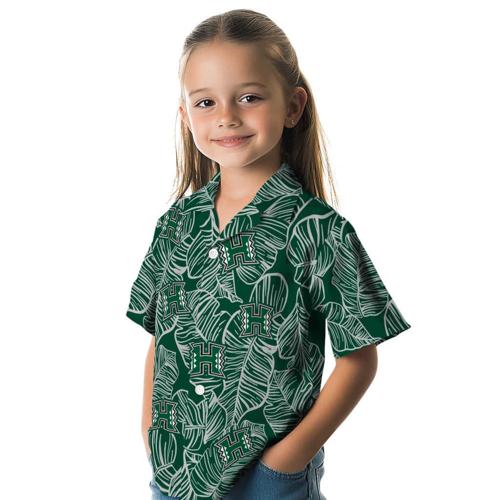 Hawaii Rainbow Warriors Hawaiian Shirt - Leaf Outline | Hula Hawaiian Shirts