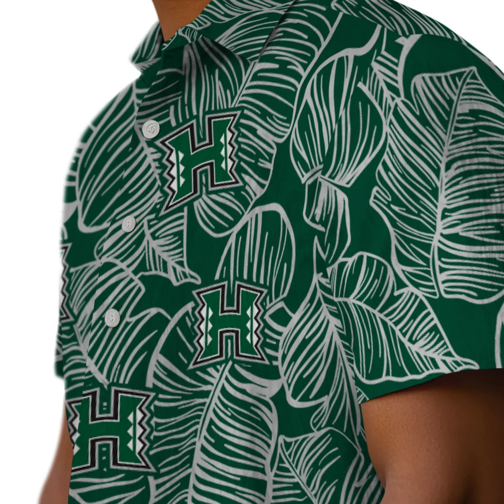 Hawaii Rainbow Warriors Hawaiian Shirt - Leaf Outline | Hula Hawaiian Shirts