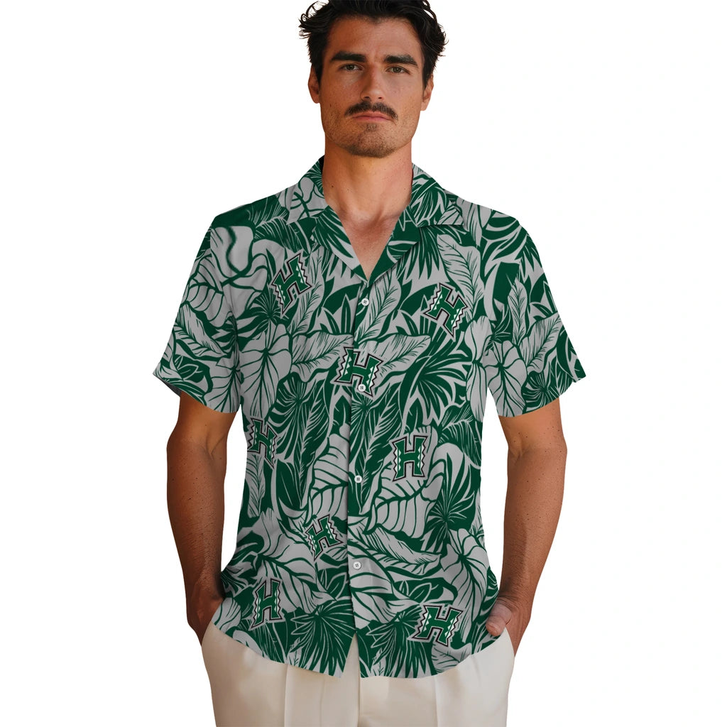 Hawaii Rainbow Warriors Hawaiian Shirt - Monstera Layer | Hula Hawaiian Shirts