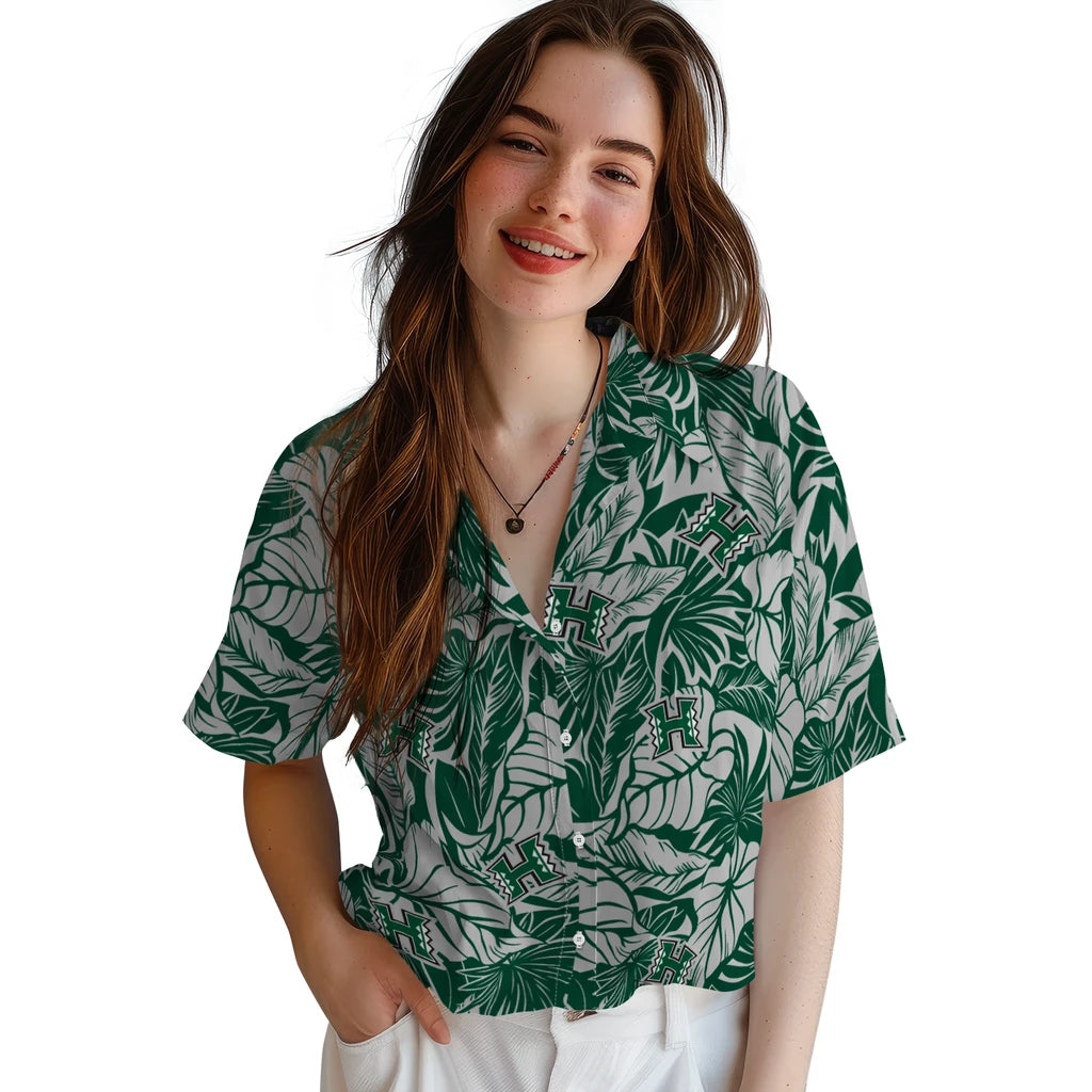 Hawaii Rainbow Warriors Hawaiian Shirt - Monstera Layer | Hula Hawaiian Shirts
