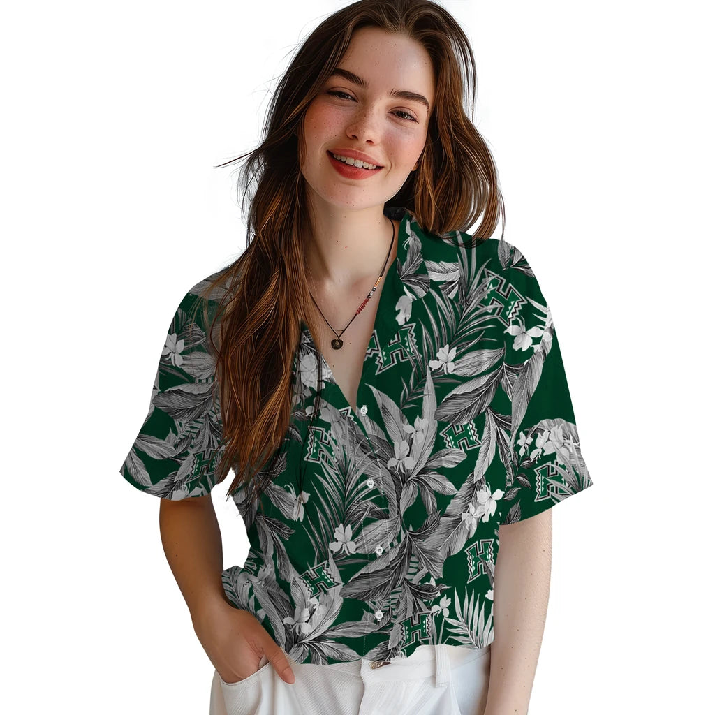 Hawaii Rainbow Warriors Hawaiian Shirt - Palm Leaves | Hula Hawaiian Shirts