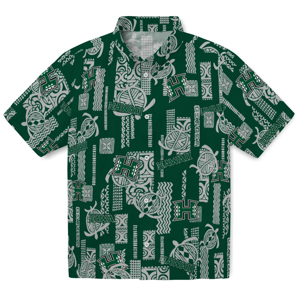 Hawaii Rainbow Warriors Hawaiian Shirt - Turtle Lines | Hula Hawaiian Shirts
