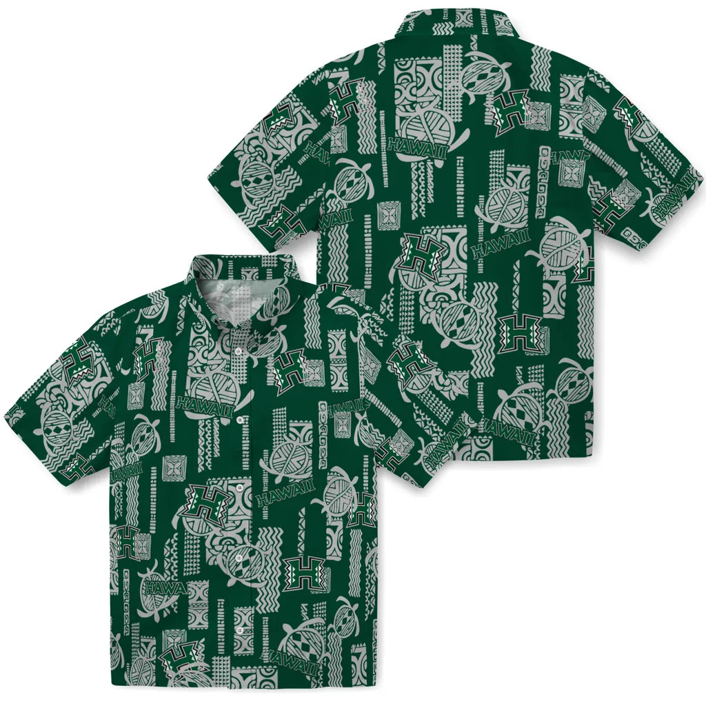 Hawaii Rainbow Warriors Hawaiian Shirt - Turtle Lines | Hula Hawaiian Shirts